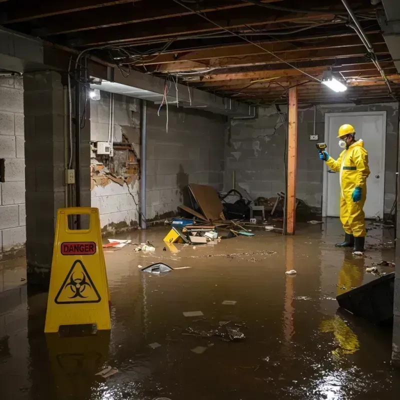 Flooded Basement Electrical Hazard in Fayette County, IL Property